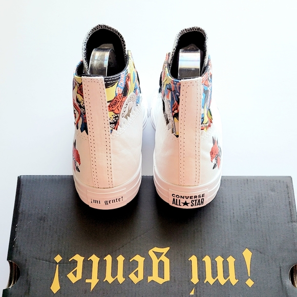 Converse CTAS Hi 'Mi Gente' White Multicolor Black Women's 8 - Picture 4 of 6